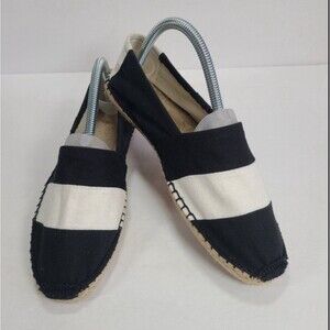 Soludos Origional Black White Stripe Barca Espadrilles Women’s Size 9